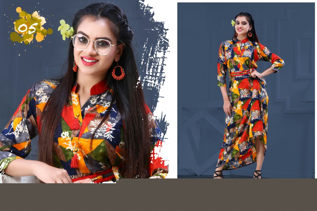 Grece Vol-1 By V.h.o 01 To 06 Series Designer Stylish Fancy Colorful Beautiful Party Wear & Ethnic Wear Heavy Rayon Printed Kurtis At Wholesale Price