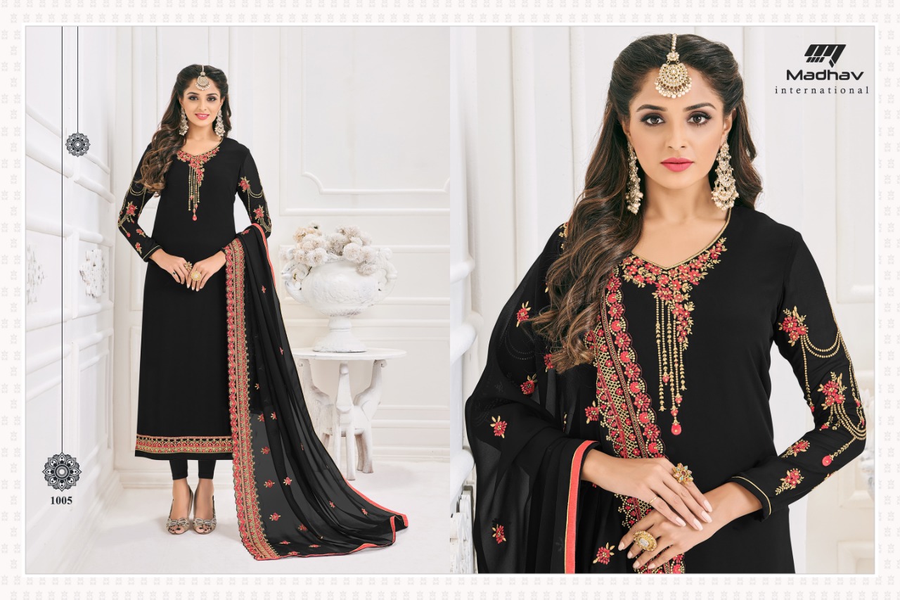 Sale Gujarish By Madhav International 1001 To 1008 Series Beautiful Suits Stylish Fancy Colorful Party Wear & Occasional Wear Collection Faux Georgette Dresses At Wholesale Price