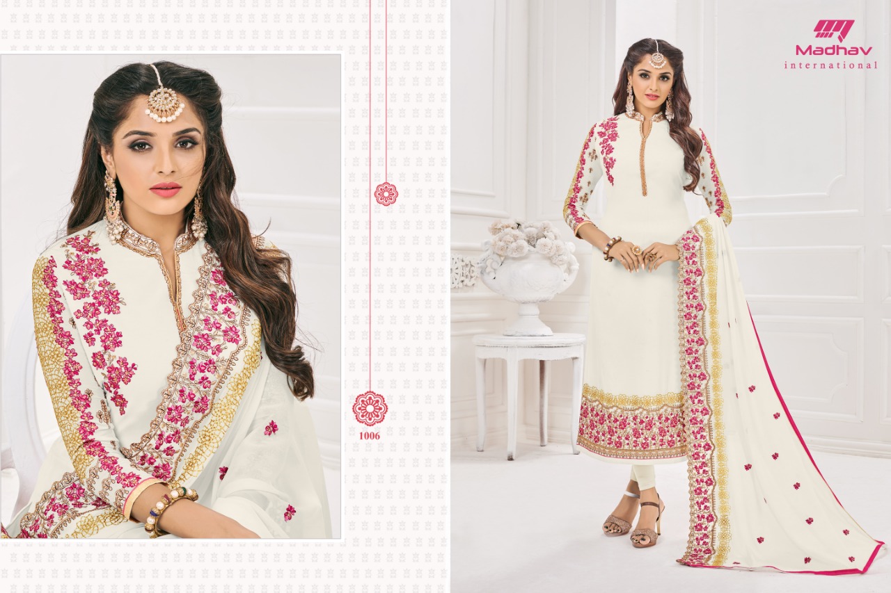 Sale Gujarish By Madhav International 1001 To 1008 Series Beautiful Suits Stylish Fancy Colorful Party Wear & Occasional Wear Collection Faux Georgette Dresses At Wholesale Price