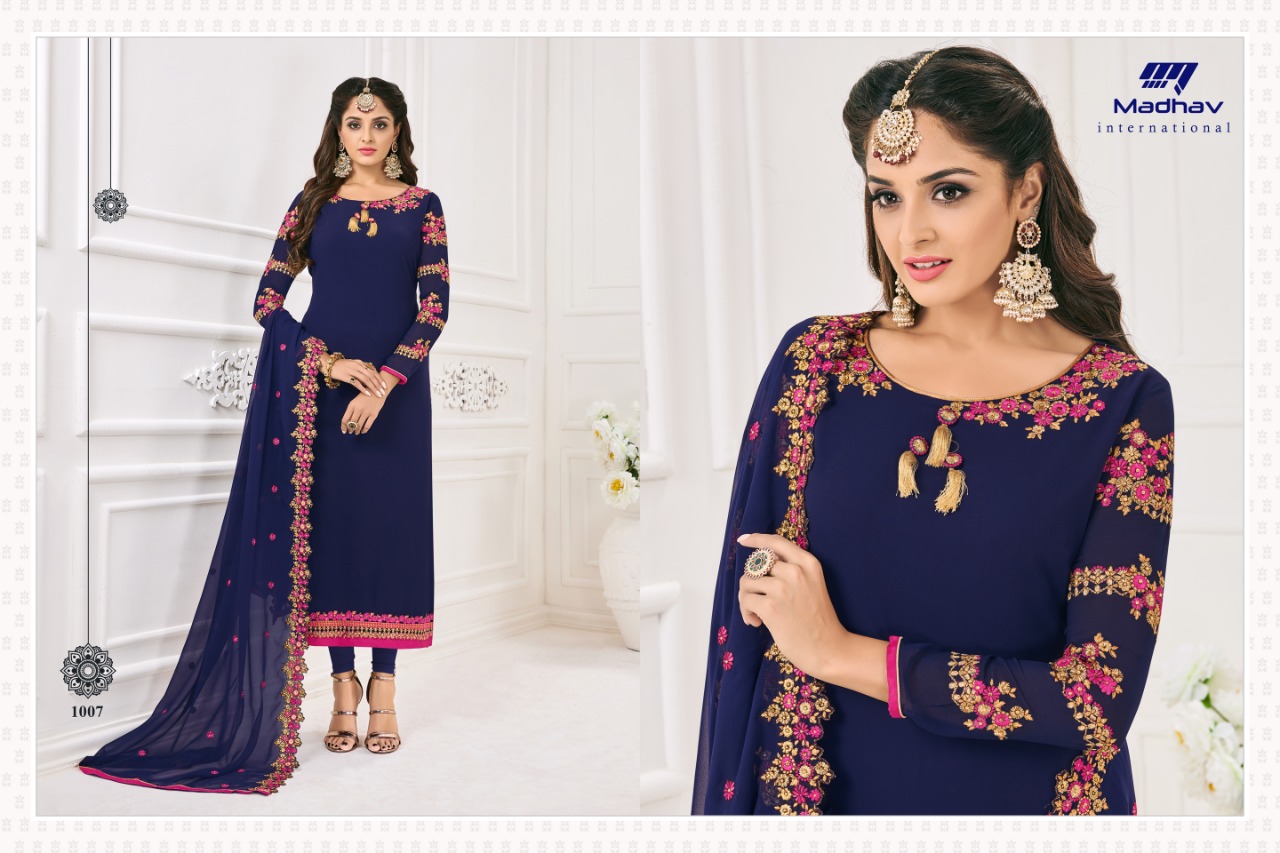 Sale Gujarish By Madhav International 1001 To 1008 Series Beautiful Suits Stylish Fancy Colorful Party Wear & Occasional Wear Collection Faux Georgette Dresses At Wholesale Price