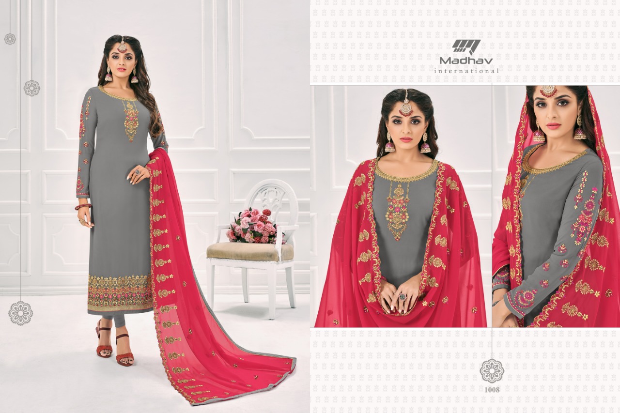 Sale Gujarish By Madhav International 1001 To 1008 Series Beautiful Suits Stylish Fancy Colorful Party Wear & Occasional Wear Collection Faux Georgette Dresses At Wholesale Price