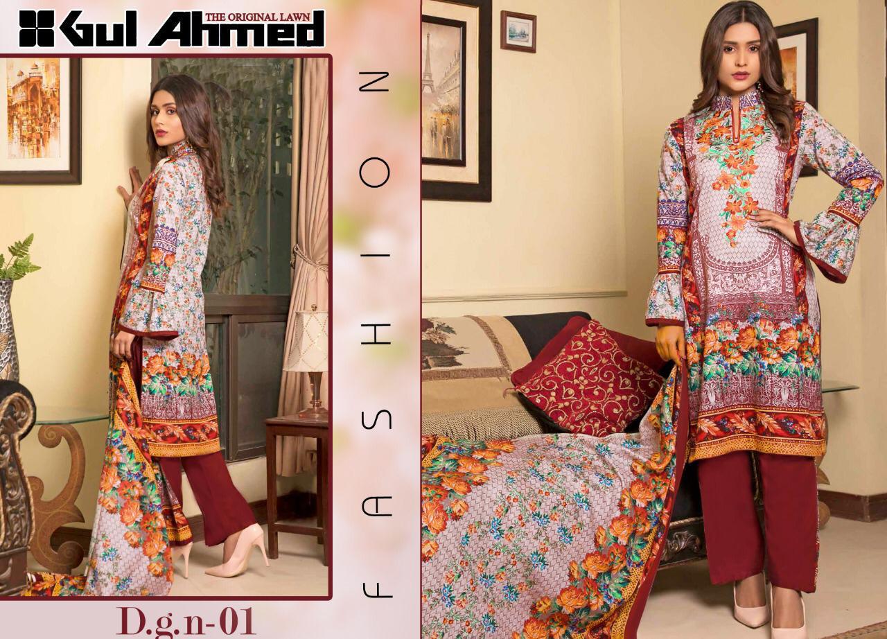 Gul Ahmed Vol-1 By Fashid Wholesale 01 To 10 Series Beautiful Pakistani Suits Stylish Fancy Colorful Party Wear & Ethnic Wear Pure Lawn Printed Dresses At Wholesale Price