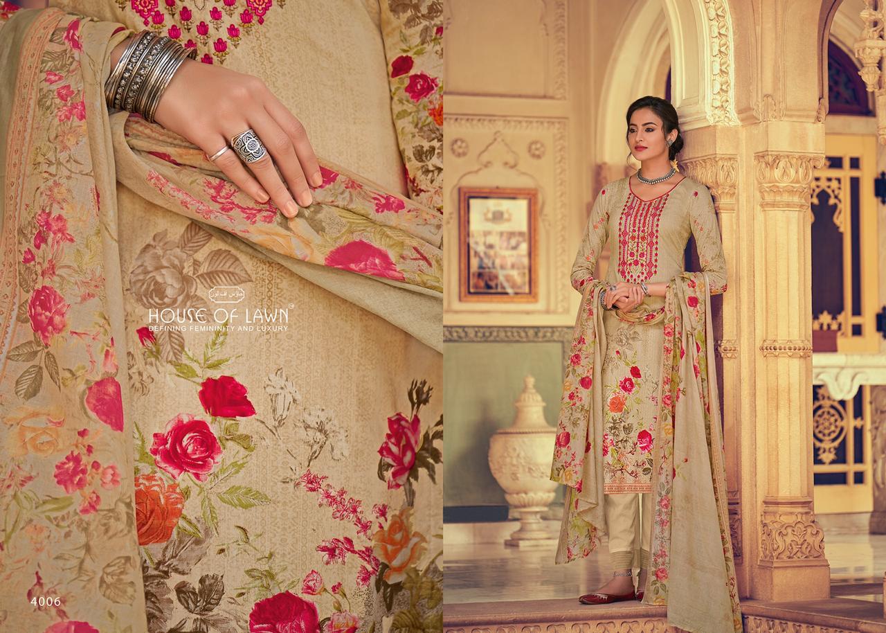 Gulbahar By House Of Lawn 4001 To 4010 Series Beautiful Suits Colorful Stylish Fancy Casual Wear & Ethnic Wear Pure Jam Satin Digital Print With Embroidery Dresses At Wholesale Price