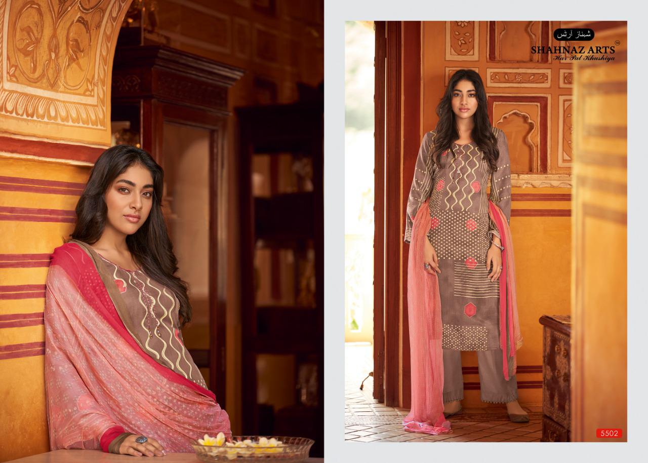 Gulbahar By Shahnaz Arts 5501 To 5508 Series Beautiful Stylish Fancy Colorful Casual & Party Wear & Ethnic Wear Heavy Pashmina With Handwork Dresses At Wholesale Price