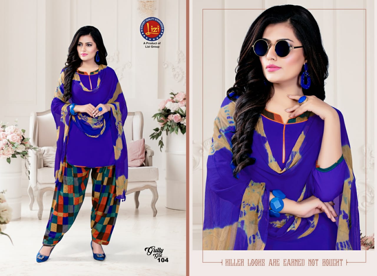 Gully Girl By Lizi 101 To 108 Series Beautiful Patiyala Stylish Colorful Fancy Casual Wear & Ethnic Wear & Ready To Wear Rayon Printed Dresses At Wholesale Price