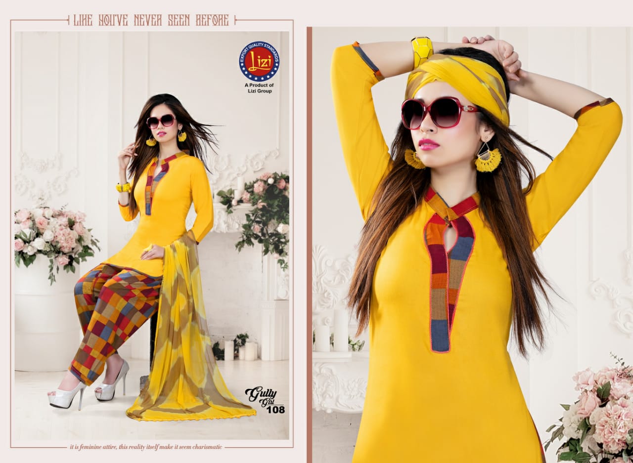 Gully Girl By Lizi 101 To 108 Series Beautiful Patiyala Stylish Colorful Fancy Casual Wear & Ethnic Wear & Ready To Wear Rayon Printed Dresses At Wholesale Price