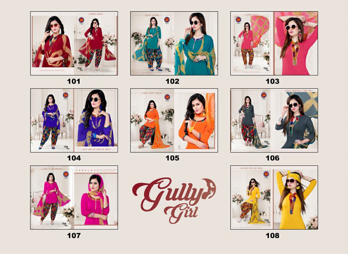 Gully Girl By Lizi 101 To 108 Series Beautiful Patiyala Stylish Colorful Fancy Casual Wear & Ethnic Wear & Ready To Wear Rayon Printed Dresses At Wholesale Price