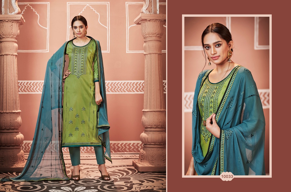 Gulmohar By Ramaiya 10031 To 10038 Series Suits Collection Beautiful Stylish Fancy Colorful Party Wear & Occasional Wear Jam Code Silk With Work Dresses At Wholesale Price