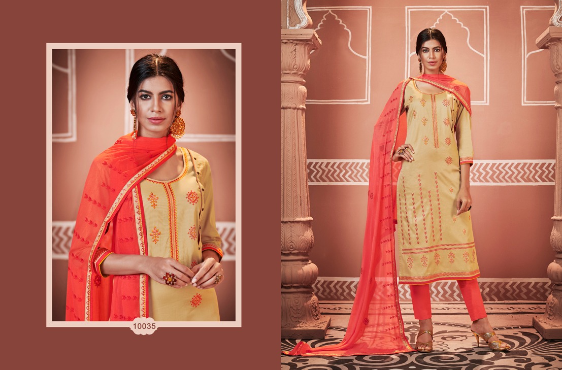 Gulmohar By Ramaiya 10031 To 10038 Series Suits Collection Beautiful Stylish Fancy Colorful Party Wear & Occasional Wear Jam Code Silk With Work Dresses At Wholesale Price