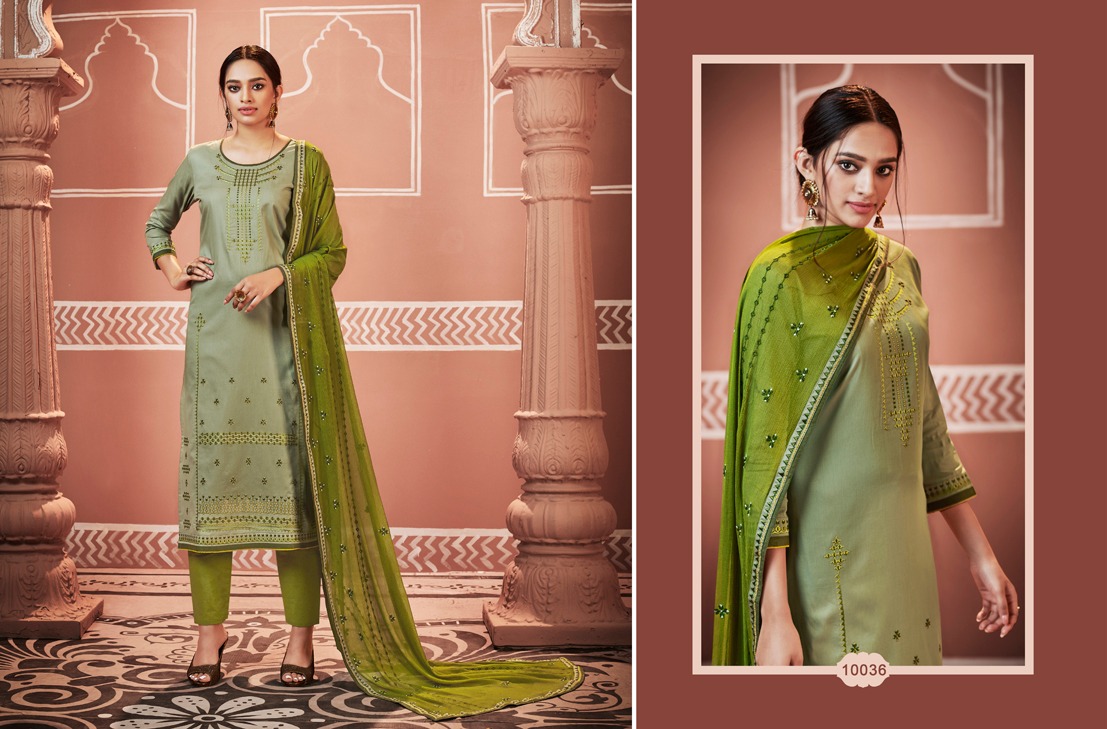 Gulmohar By Ramaiya 10031 To 10038 Series Suits Collection Beautiful Stylish Fancy Colorful Party Wear & Occasional Wear Jam Code Silk With Work Dresses At Wholesale Price