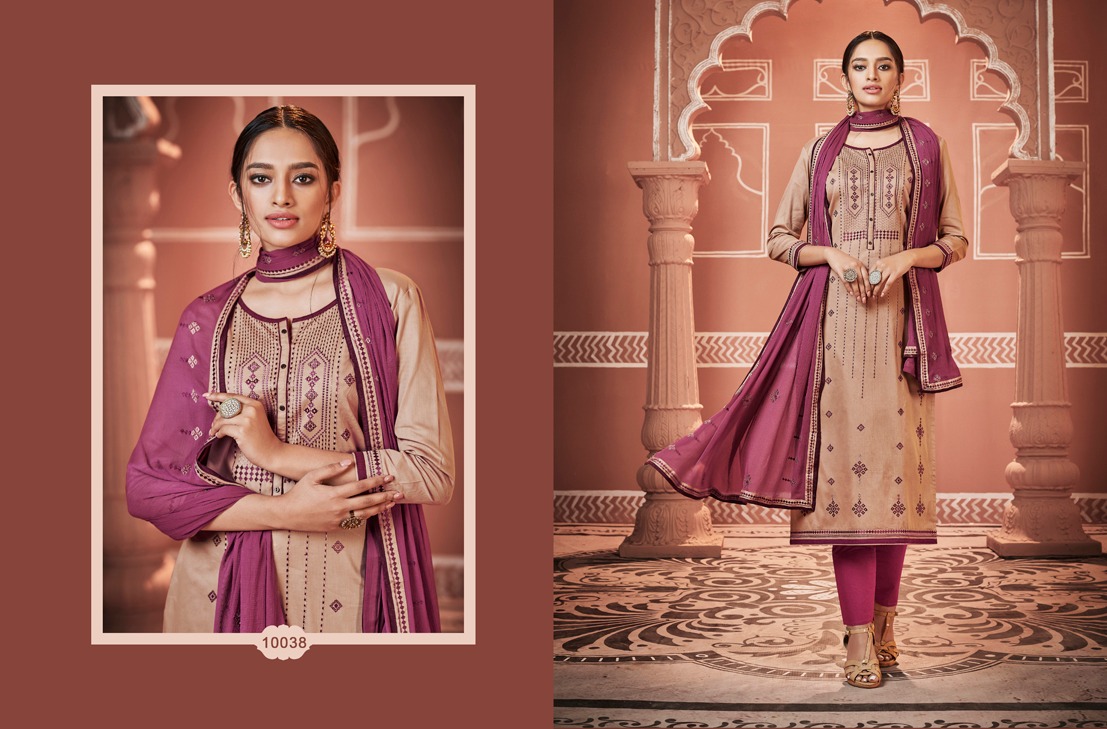 Gulmohar By Ramaiya 10031 To 10038 Series Suits Collection Beautiful Stylish Fancy Colorful Party Wear & Occasional Wear Jam Code Silk With Work Dresses At Wholesale Price
