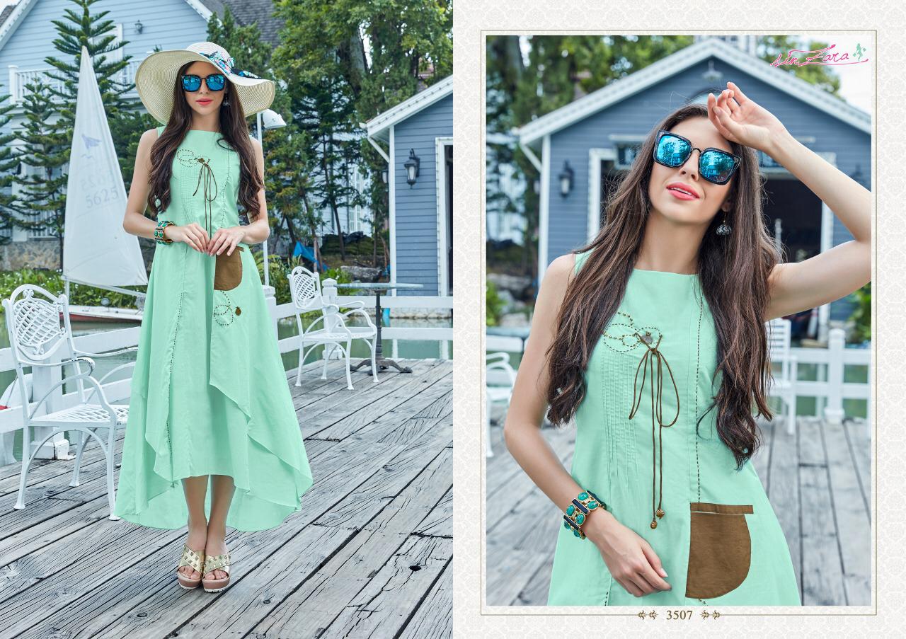 Gulnaaz By Sin Zara 3501 To 3507 Series Beautiful Colorful Stylish Fancy Casual Wear & Ethnic Wear & Ready To Wear Cotton Kurtis At Wholesale Price