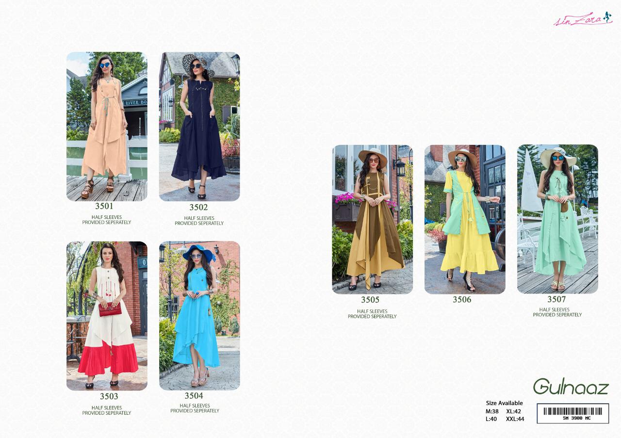 Gulnaaz By Sin Zara 3501 To 3507 Series Beautiful Colorful Stylish Fancy Casual Wear & Ethnic Wear & Ready To Wear Cotton Kurtis At Wholesale Price