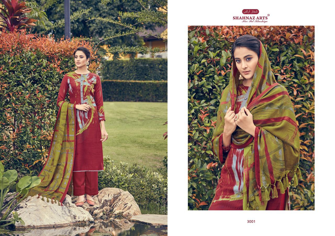 Gulshan Vol-3 By Shahnaz Arts 3001 To 3008 Series Designer Suits Collection Beautiful Stylish Fancy Colorful Party Wear & Occasional Wear Pure Pashmina Printed Dresses At Wholesale Price
