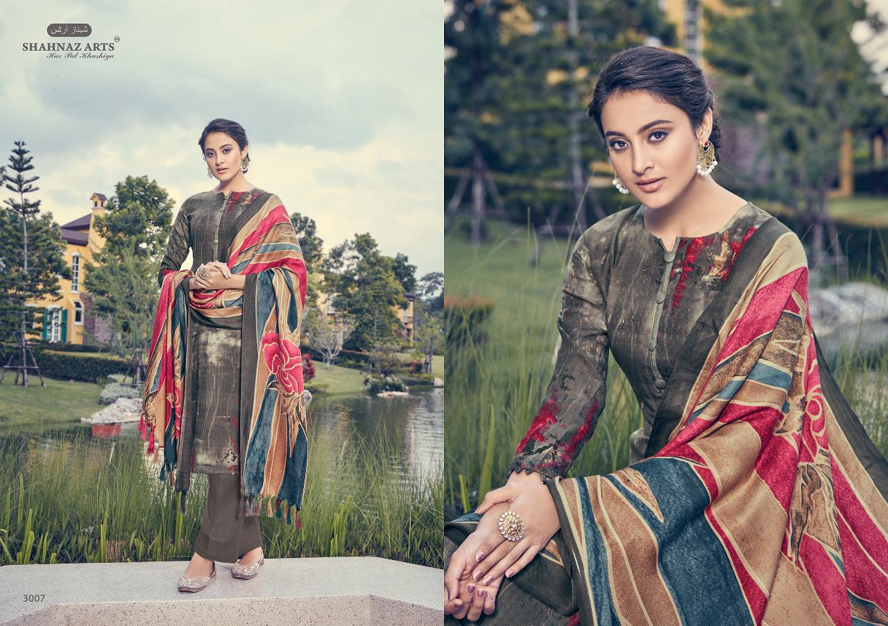 Gulshan Vol-3 By Shahnaz Arts 3001 To 3008 Series Designer Suits Collection Beautiful Stylish Fancy Colorful Party Wear & Occasional Wear Pure Pashmina Printed Dresses At Wholesale Price