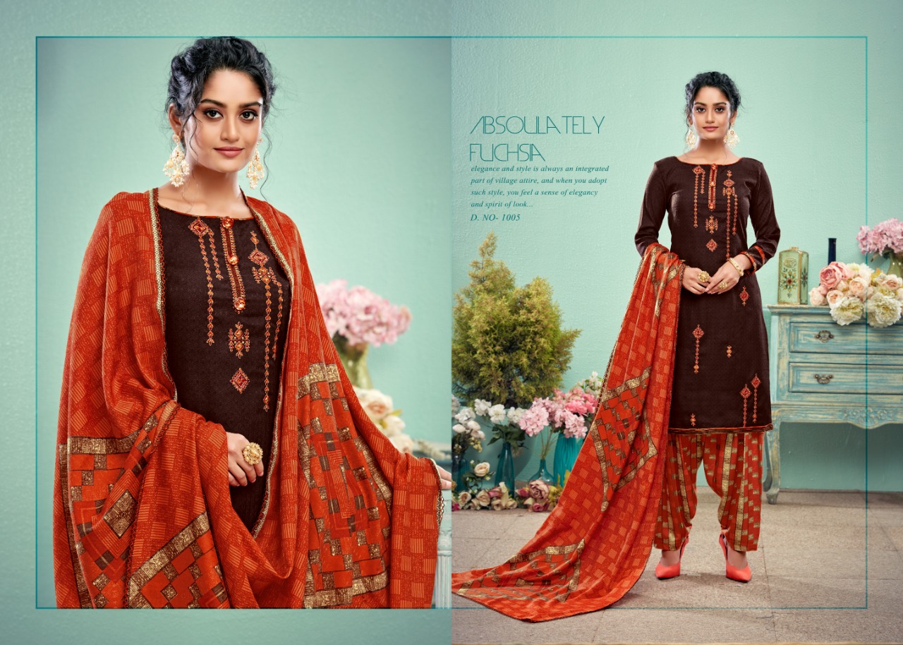 Gulzar By Vijaya Fashion 1001 To 1010 Series Designer Patiyala Suits Collection Beautiful Stylish Fancy Colorful Party Wear & Ethnic Wear Pashmina Embroidery Dresses At Wholesale Price