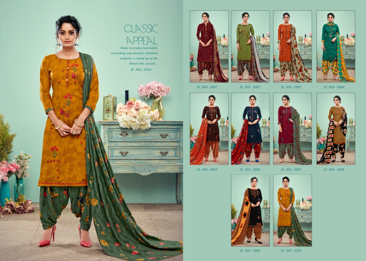 Gulzar By Vijaya Fashion 1001 To 1010 Series Designer Patiyala Suits Collection Beautiful Stylish Fancy Colorful Party Wear & Ethnic Wear Pashmina Embroidery Dresses At Wholesale Price