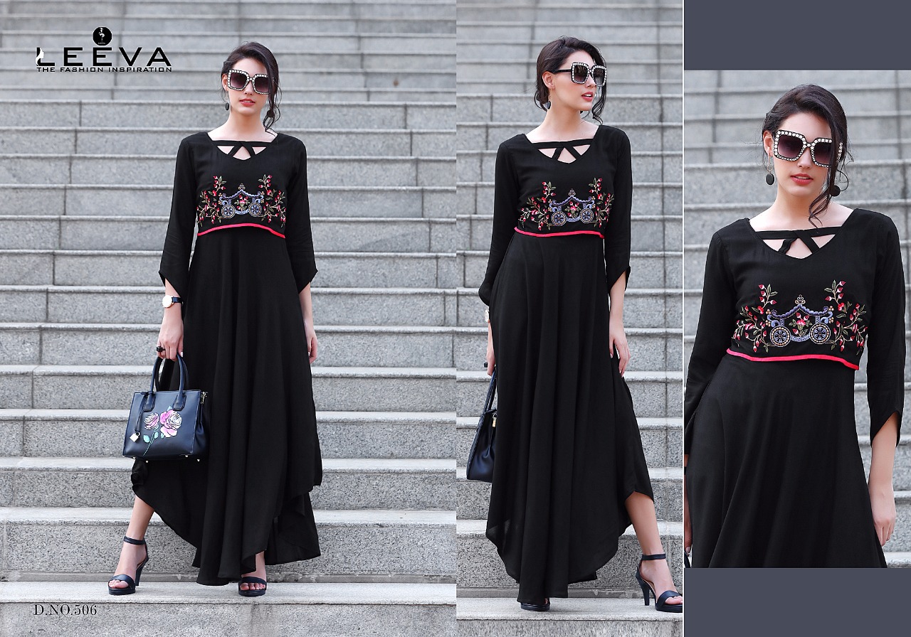 Gypsy By Leeva 501 To 508 Series Beautiful Stylish Fancy Colorful Casual Wear & Ethnic Wear Collection Heavy Bombay Rayon Embroidered Kurtis At Wholesale Price