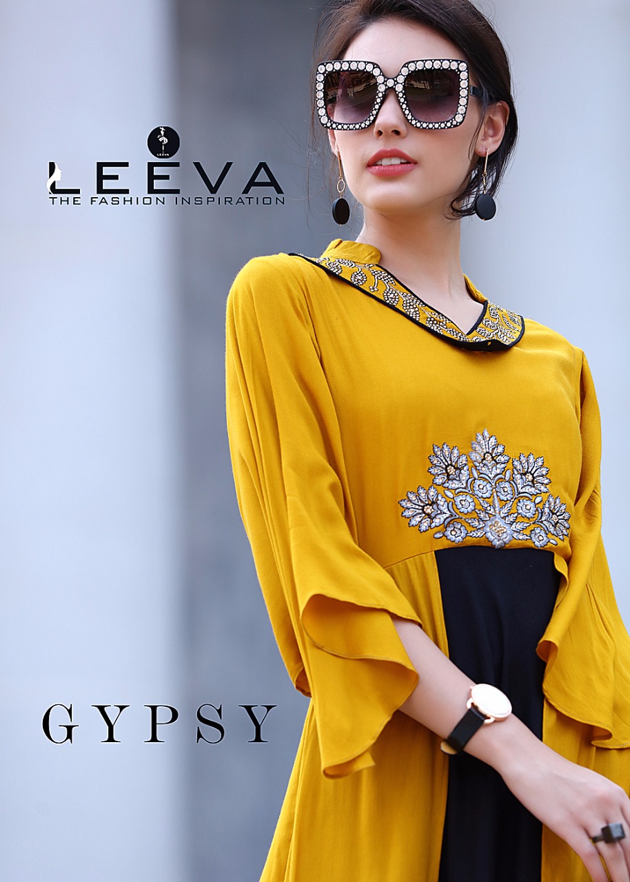 Gypsy By Leeva 501 To 508 Series Beautiful Stylish Fancy Colorful Casual Wear & Ethnic Wear Collection Heavy Bombay Rayon Embroidered Kurtis At Wholesale Price