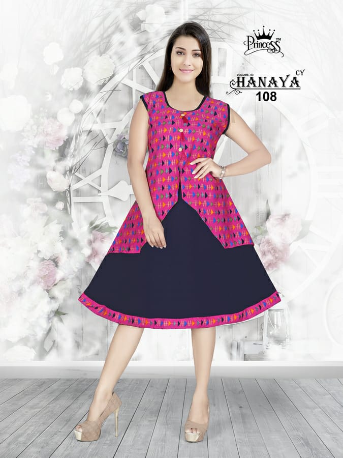 Hanaya Vol-3 By Princess 101 To 112 Series Beautiful Colorful Stylish Fancy Casual Wear & Ethnic Wear & Ready To Wear Rayon Printed Kurtis At Wholesale Price