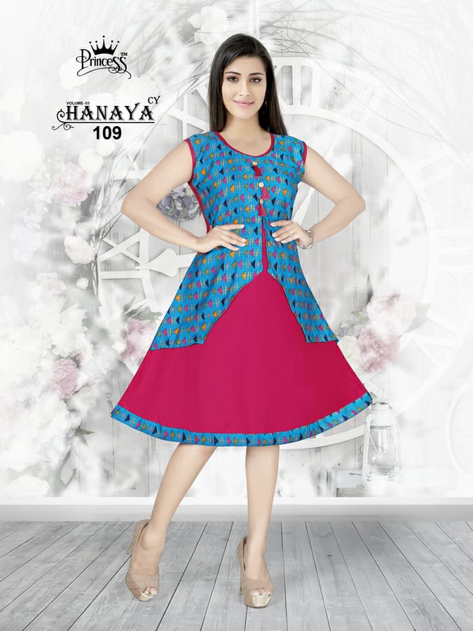 Hanaya Vol-3 By Princess 101 To 112 Series Beautiful Colorful Stylish Fancy Casual Wear & Ethnic Wear & Ready To Wear Rayon Printed Kurtis At Wholesale Price