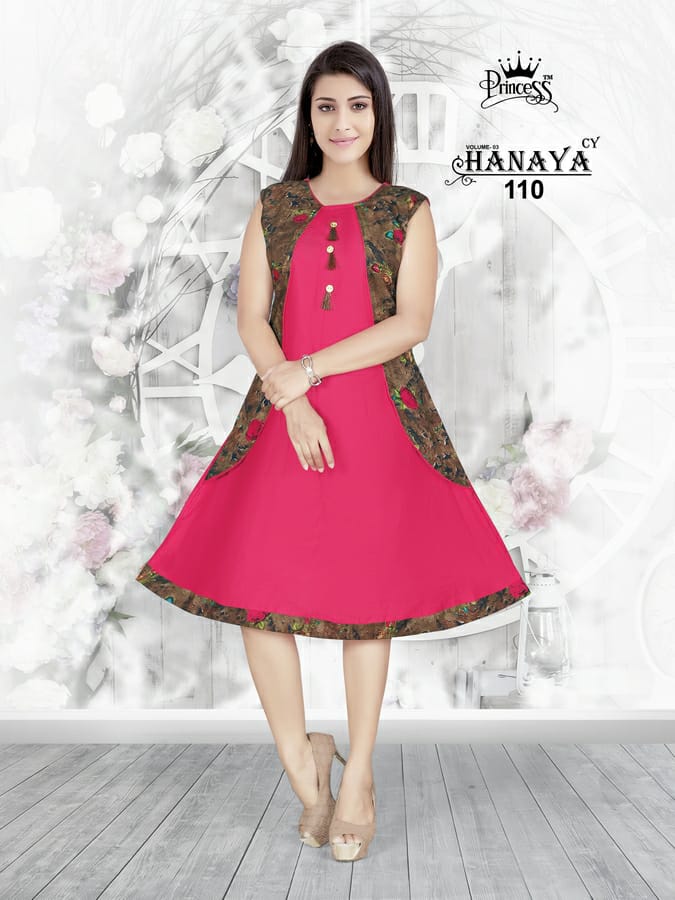 Hanaya Vol-3 By Princess 101 To 112 Series Beautiful Colorful Stylish Fancy Casual Wear & Ethnic Wear & Ready To Wear Rayon Printed Kurtis At Wholesale Price