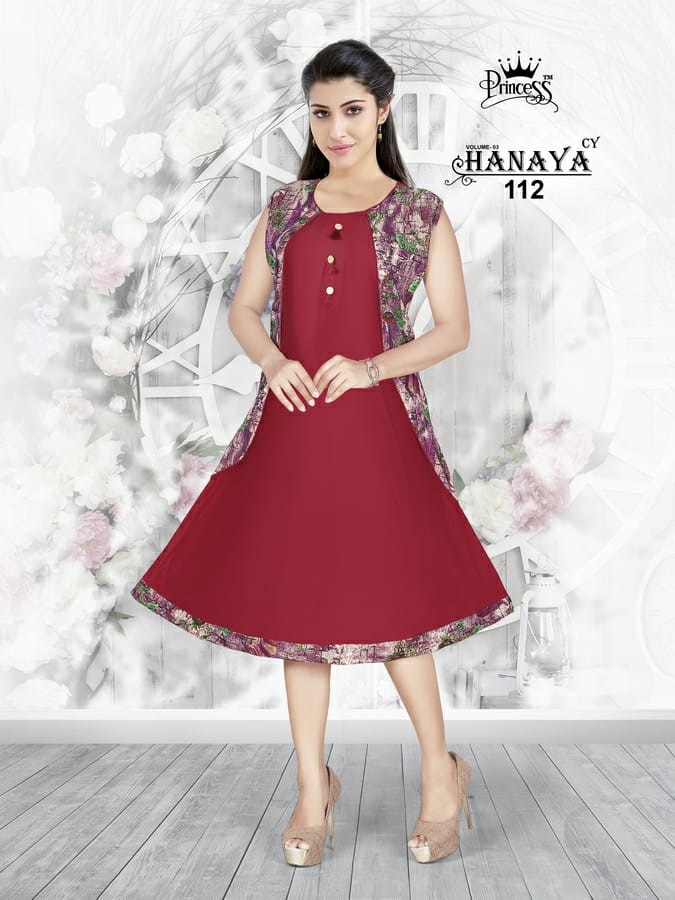 Hanaya Vol-3 By Princess 101 To 112 Series Beautiful Colorful Stylish Fancy Casual Wear & Ethnic Wear & Ready To Wear Rayon Printed Kurtis At Wholesale Price