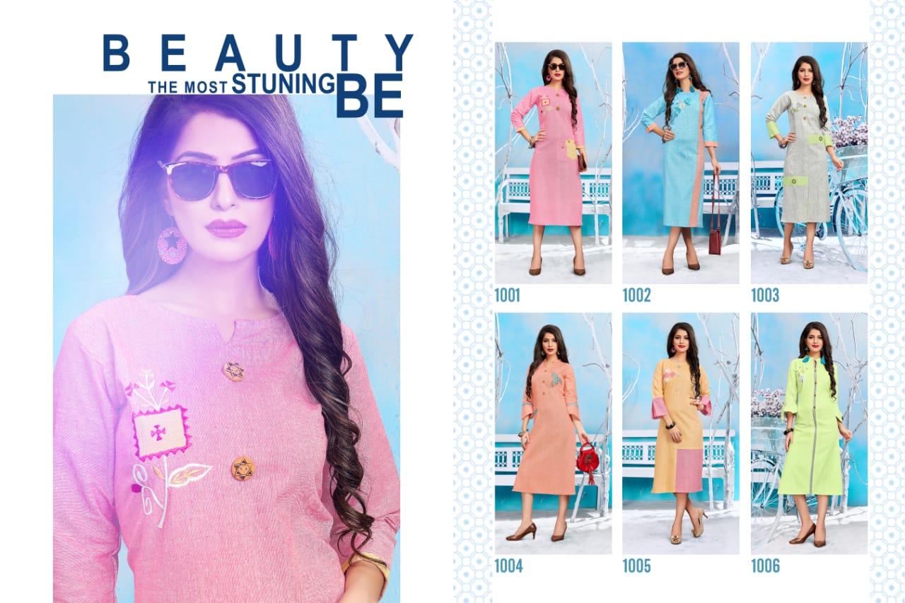 Hand Loom By Cygnus 1001 To 1006 Series Beautiful Colorful Stylish Fancy Casual Wear & Ethnic Wear & Ready To Wear Handloom Cotton Kurtis At Wholesale Price