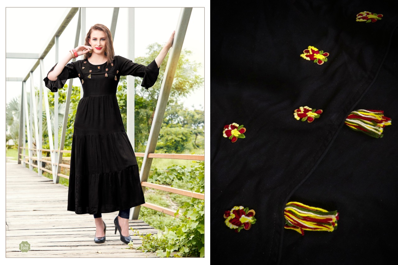 Handwork By Amaaya Garments 1001 To 1006 Series Beautiful Colorful Stylish Fancy Casual Wear & Ethnic Wear & Ready To Wear Heavy Rayon Slub Kurtis At Wholesale Price