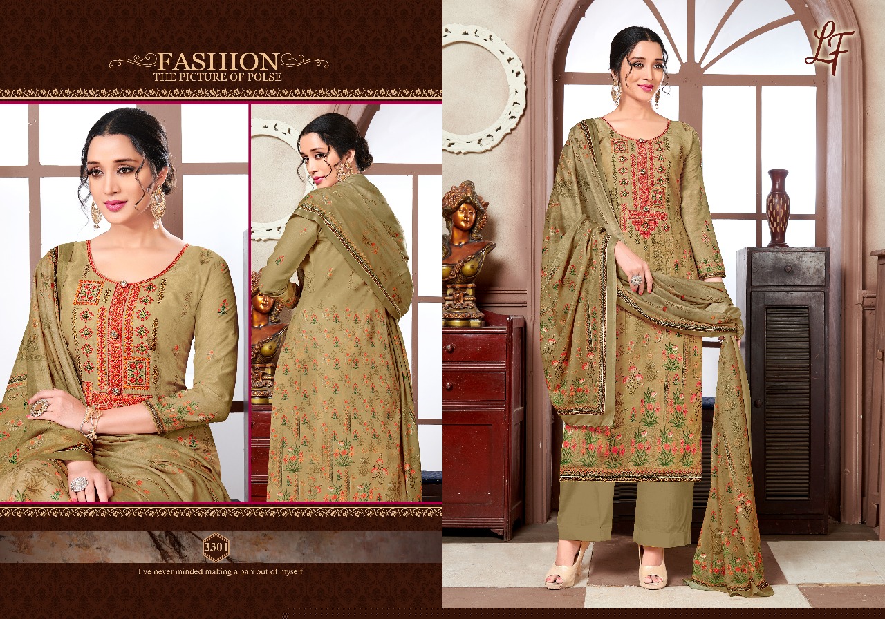 Heena Vol-33 By Lavli Fashion 33001 To 33008 Series Beautiful Stylish Designer Printed And Embroidered Party Wear Occasional Wear Muslin Cotton Embroidered Dresses At Wholesale Price