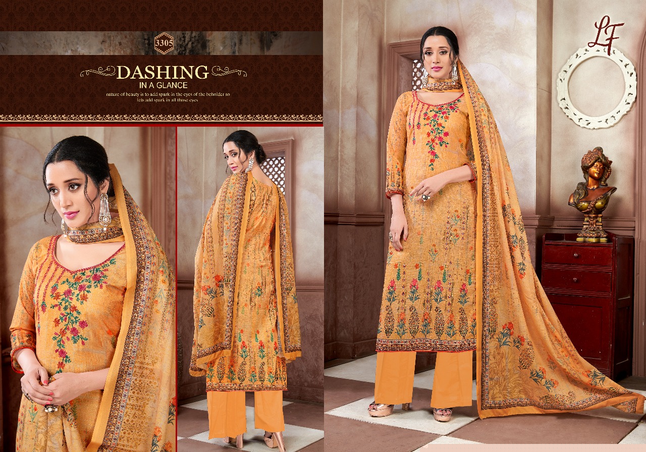 Heena Vol-33 By Lavli Fashion 33001 To 33008 Series Beautiful Stylish Designer Printed And Embroidered Party Wear Occasional Wear Muslin Cotton Embroidered Dresses At Wholesale Price