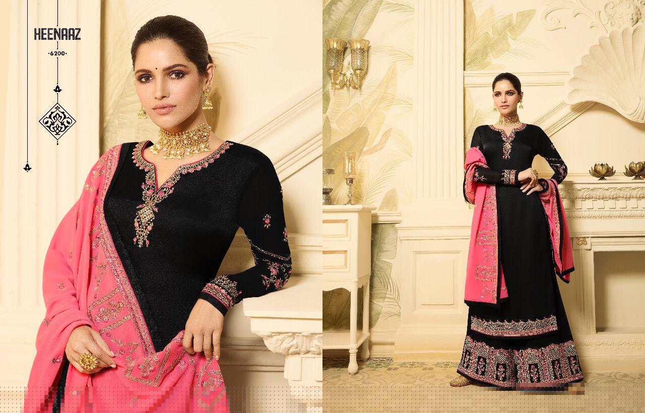 Heenaz Vol-62 By Mahaveer Fashion 6200 To 6206 Series Beautiful Winter Suits Collection Stylish Fancy Colorful Casual Wear & Ethnic Wear Satin Georgette Dresses At Wholesale Price