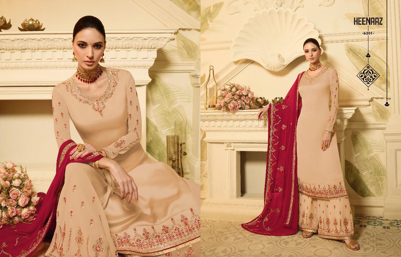 Heenaz Vol-62 By Mahaveer Fashion 6200 To 6206 Series Beautiful Winter Suits Collection Stylish Fancy Colorful Casual Wear & Ethnic Wear Satin Georgette Dresses At Wholesale Price