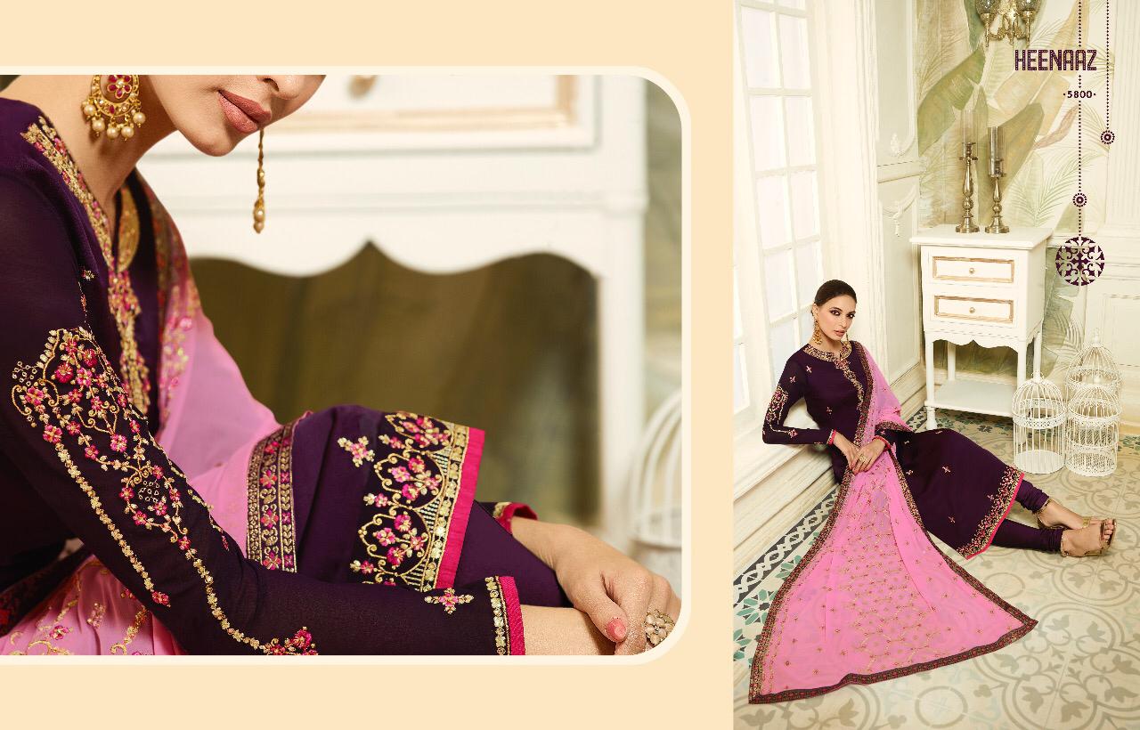 Heenaz Vol-58 By Mahaveer Fashion 5800 To 5806 Series Beautiful Suits Colorful Stylish Fancy Casual Wear & Ethnic Wear Satin Georgette Dresses At Wholesale Price