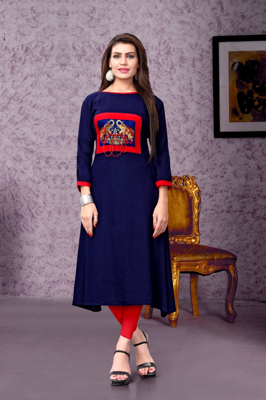 Heer By A.f 1001 To 1006 Series Beautiful Stylish Fancy Colorful Casual Wear & Ethnic Wear Heavy Rayon Flex Print With Work Kurtis At Wholesale Price