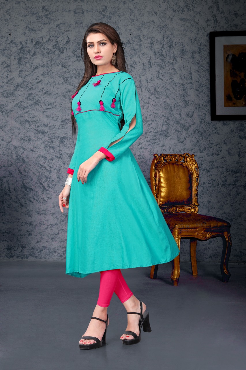 Heer By A.f 1001 To 1006 Series Beautiful Stylish Fancy Colorful Casual Wear & Ethnic Wear Heavy Rayon Flex Print With Work Kurtis At Wholesale Price