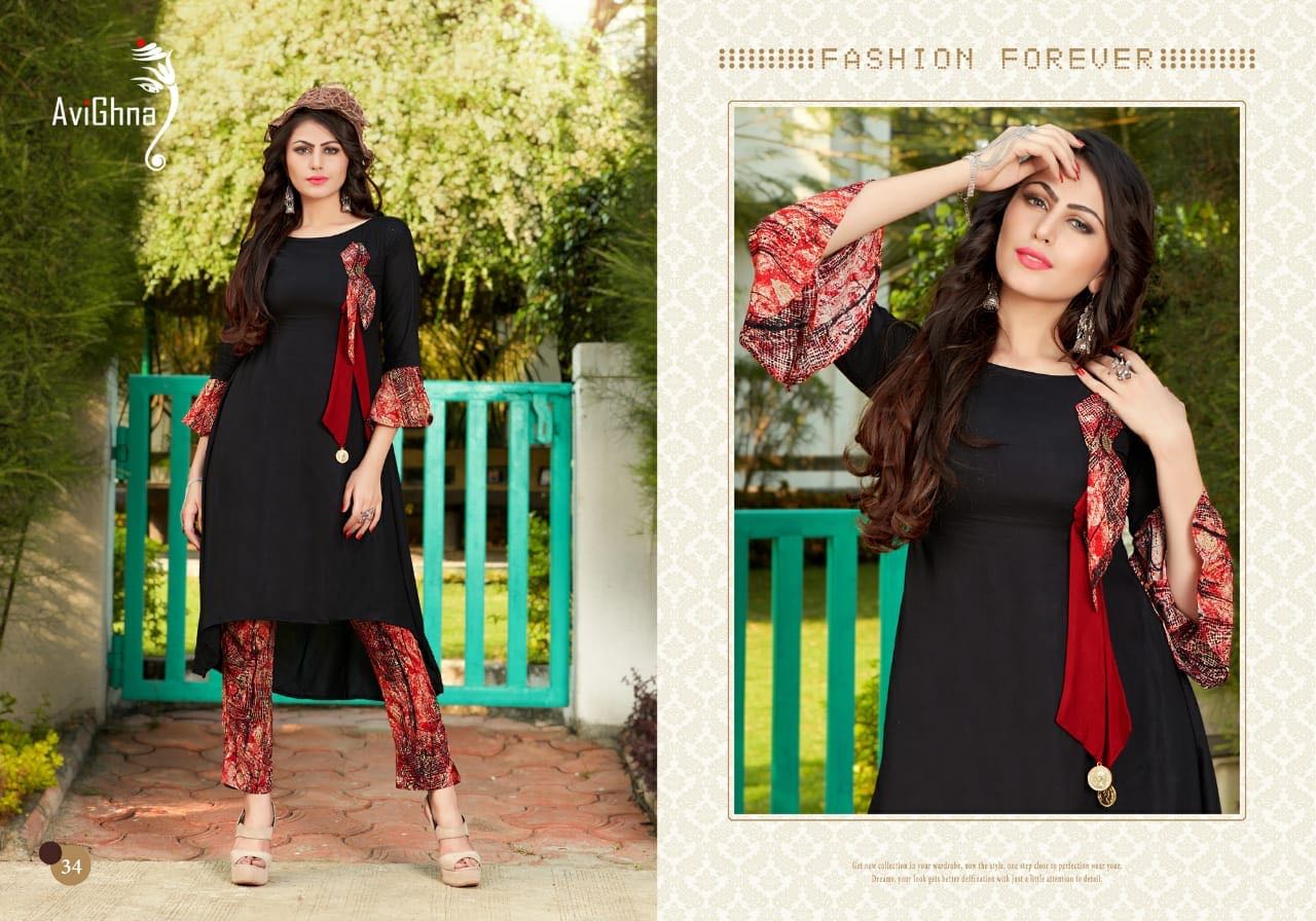 Heer By Avighna Creation 31 To 39 Series Beautiful Colorful Stylish Fancy Casual Wear & Ethnic Wear & Ready To Wear Heavy Cotton/ Rayon Printed Kurtis At Wholesale Price