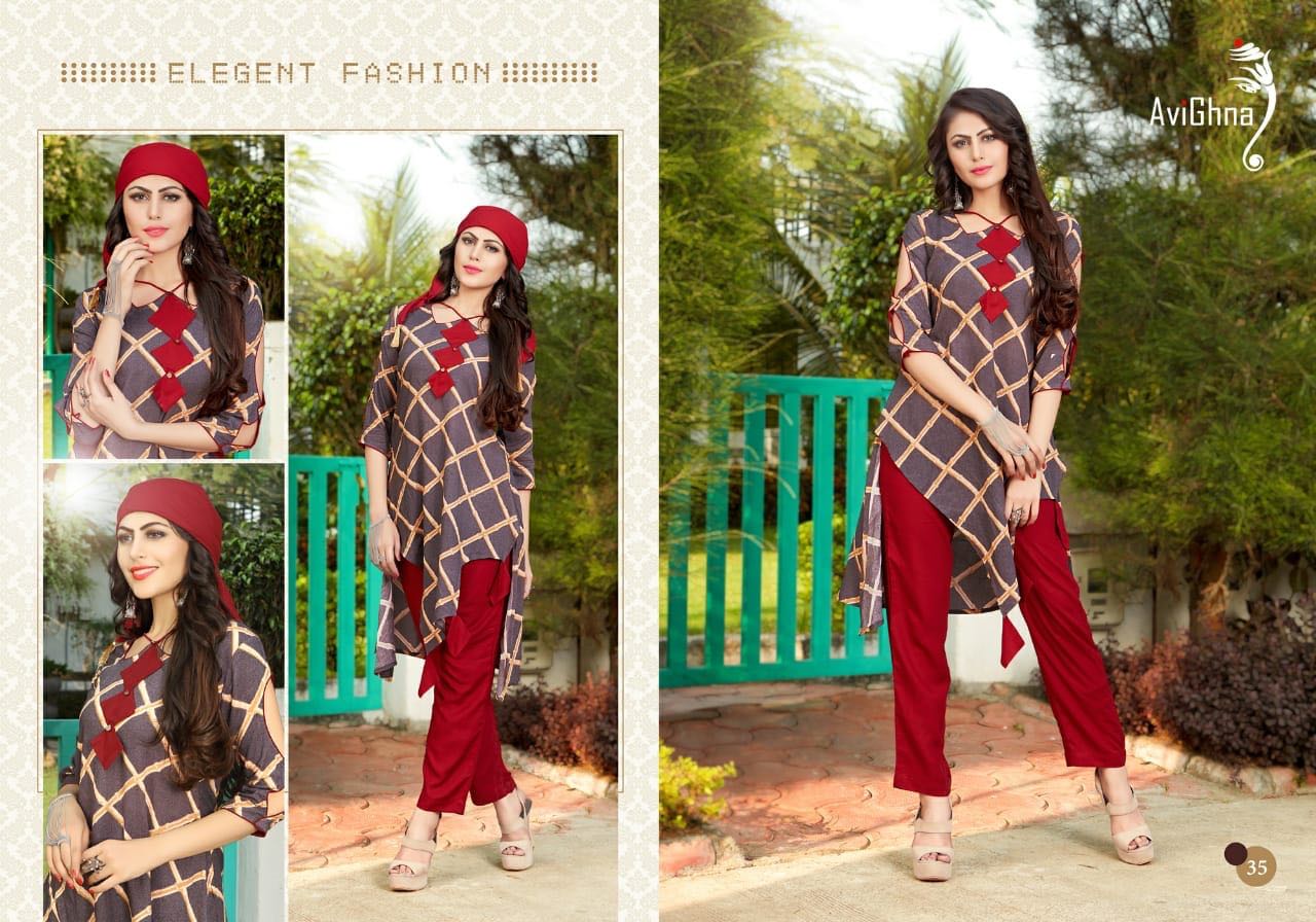 Heer By Avighna Creation 31 To 39 Series Beautiful Colorful Stylish Fancy Casual Wear & Ethnic Wear & Ready To Wear Heavy Cotton/ Rayon Printed Kurtis At Wholesale Price