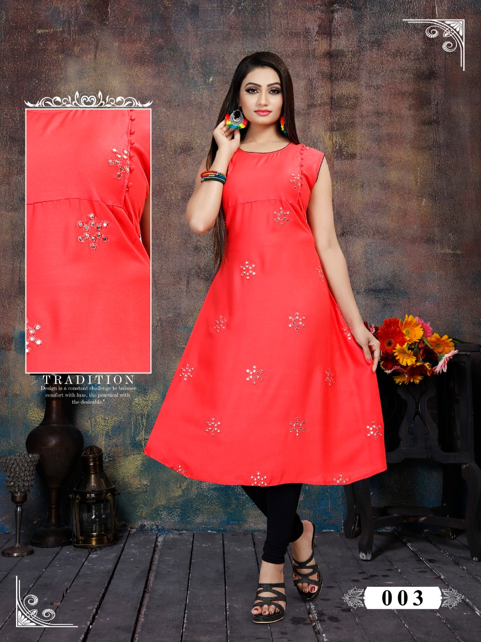 Heer By Jagdamba 001 To 012 Series Beautiful Colorful Stylish Fancy Casual Wear & Ethnic Wear & Ready To Wear Heavy Rayon And Mirror Work Kurtis At Wholesale Price