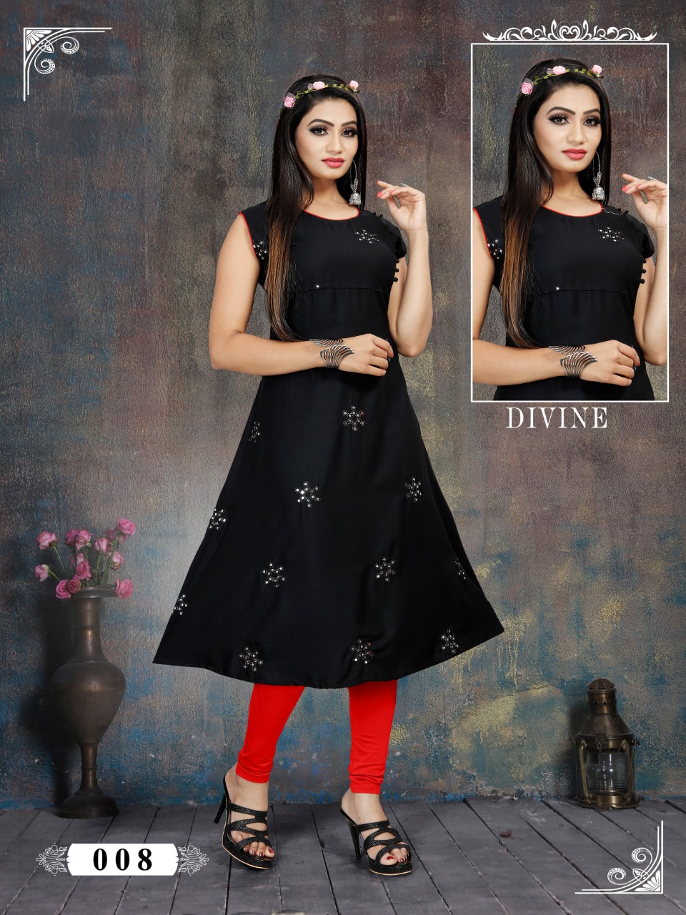 Heer By Jagdamba 001 To 012 Series Beautiful Colorful Stylish Fancy Casual Wear & Ethnic Wear & Ready To Wear Heavy Rayon And Mirror Work Kurtis At Wholesale Price