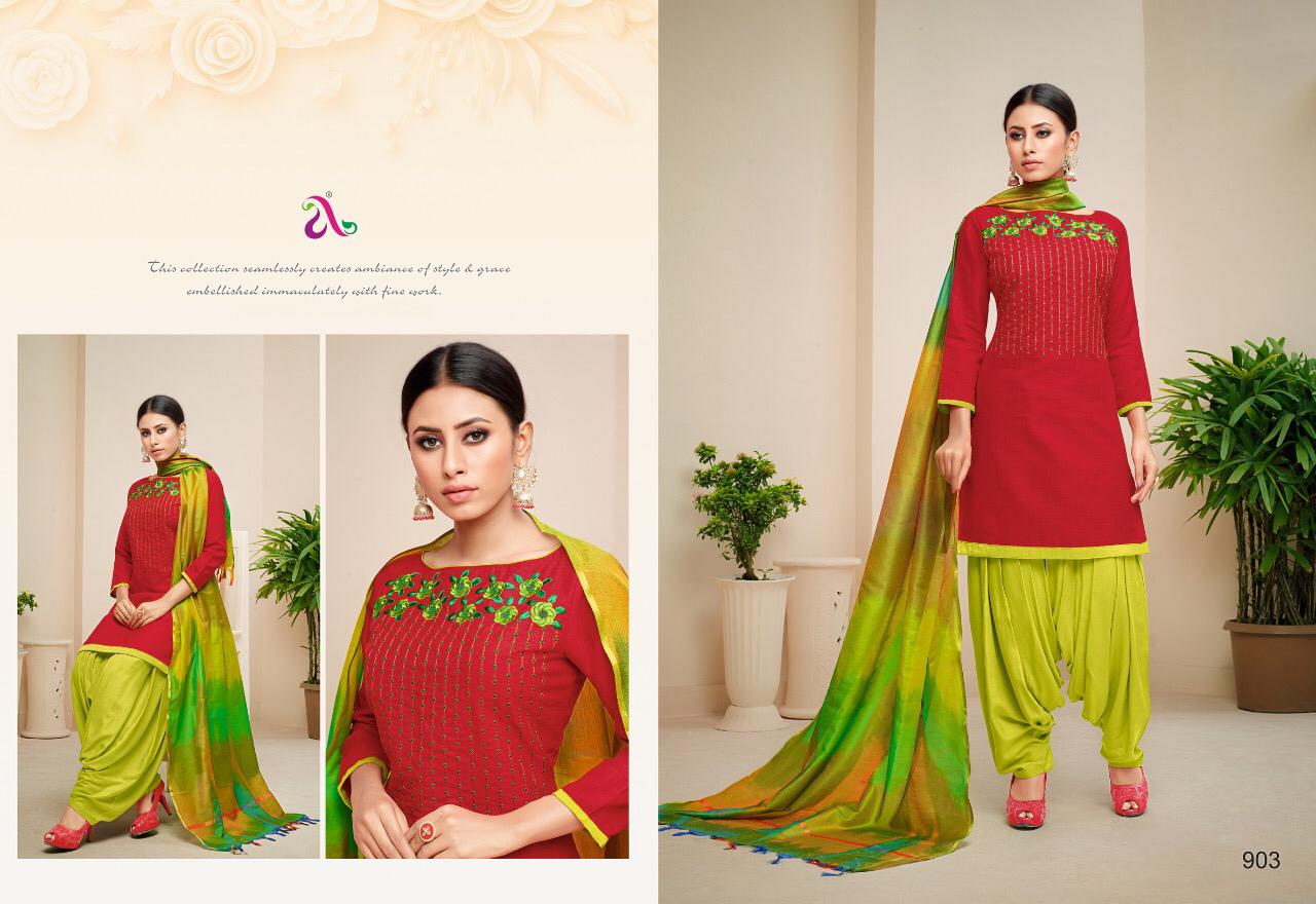 Heeriye By Angroop Plus 900 To 909 Series Designer Patiyala Suits Collection Beautiful Stylish Fancy Colorful Party Wear & Occasional Wear Soft Cotton With Embroidery Dresses At Wholesale Price