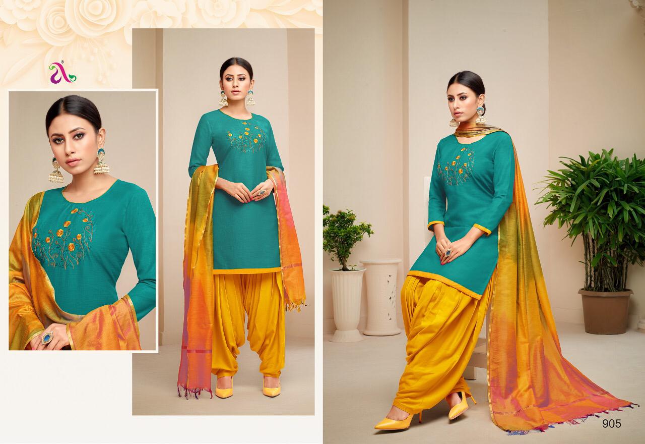 Heeriye By Angroop Plus 900 To 909 Series Designer Patiyala Suits Collection Beautiful Stylish Fancy Colorful Party Wear & Occasional Wear Soft Cotton With Embroidery Dresses At Wholesale Price