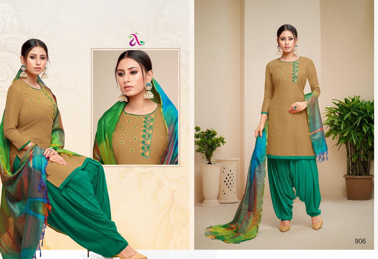 Heeriye By Angroop Plus 900 To 909 Series Designer Patiyala Suits Collection Beautiful Stylish Fancy Colorful Party Wear & Occasional Wear Soft Cotton With Embroidery Dresses At Wholesale Price