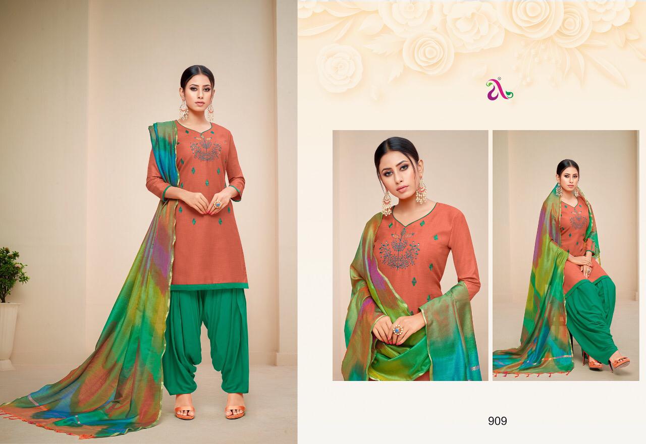 Heeriye By Angroop Plus 900 To 909 Series Designer Patiyala Suits Collection Beautiful Stylish Fancy Colorful Party Wear & Occasional Wear Soft Cotton With Embroidery Dresses At Wholesale Price