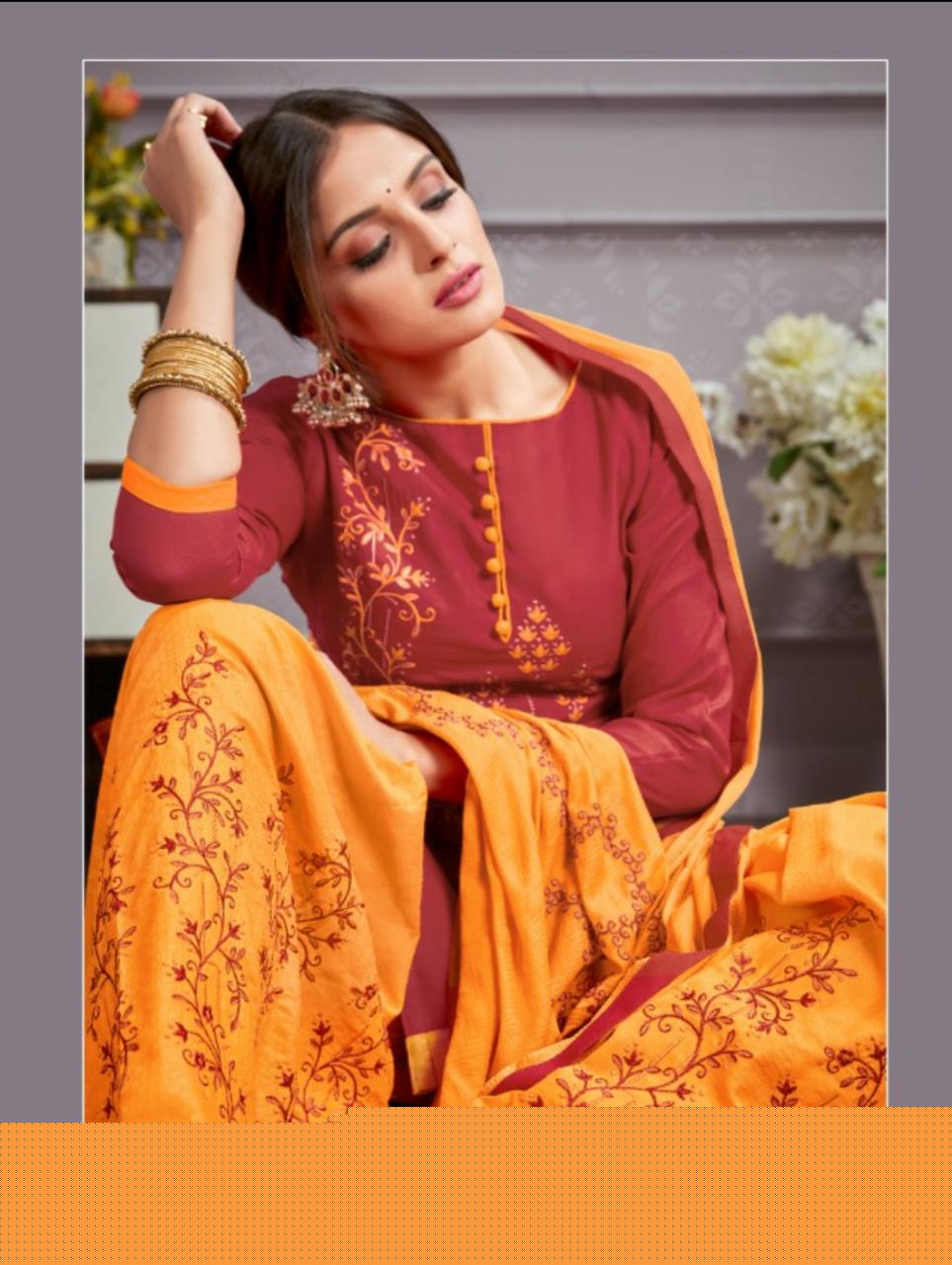 Hello Madam Vol-2 By Raghav Royals 25001 To 25012  Series Suits Collection Beautiful Stylish Fancy Colorful Casual Wear & Ethnic Wear Cotton With Embroidery Dresses At Wholesale Price