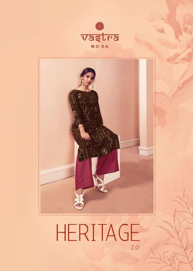 Heritage Vol-2 By Vastra Moda 1001 To 1006 Series Beautiful Stylish Fancy Colorful Casual Wear & Ethnic Wear & Ready To Wear Two Premium Rayon Flex With Gold Kurtis At Wholesale Price