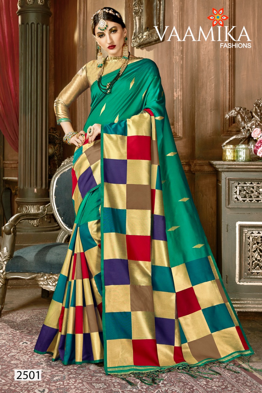 Heritage Silk By Vaamika Fashions 2501 To 2512 Series Designer Wedding Collection Beautiful Stylish Fancy Colorful Party Wear & Occasional Wear Silk Sarees At Wholesale Price