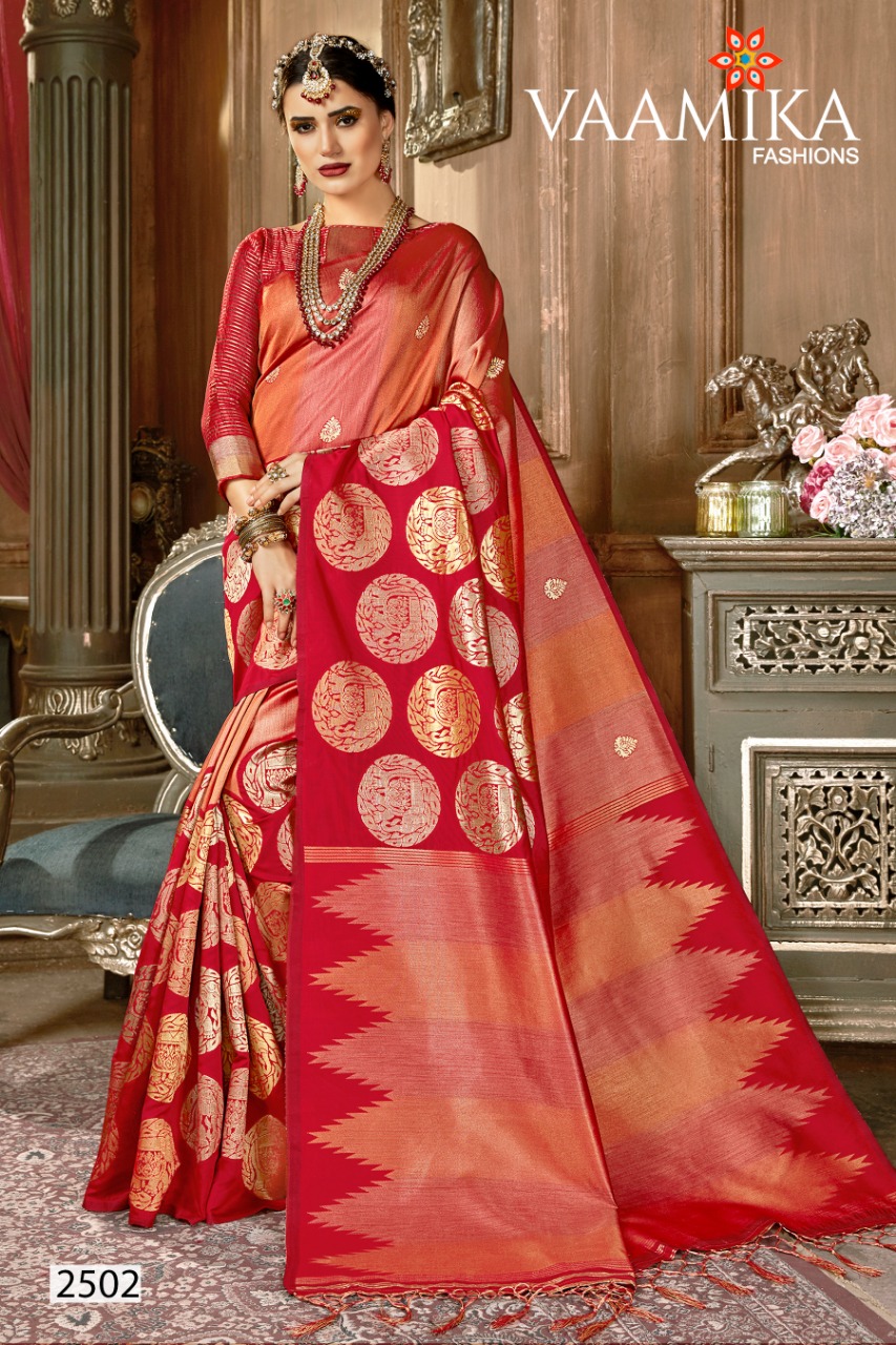Heritage Silk By Vaamika Fashions 2501 To 2512 Series Designer Wedding Collection Beautiful Stylish Fancy Colorful Party Wear & Occasional Wear Silk Sarees At Wholesale Price