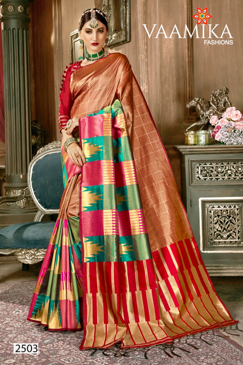 Heritage Silk By Vaamika Fashions 2501 To 2512 Series Designer Wedding Collection Beautiful Stylish Fancy Colorful Party Wear & Occasional Wear Silk Sarees At Wholesale Price
