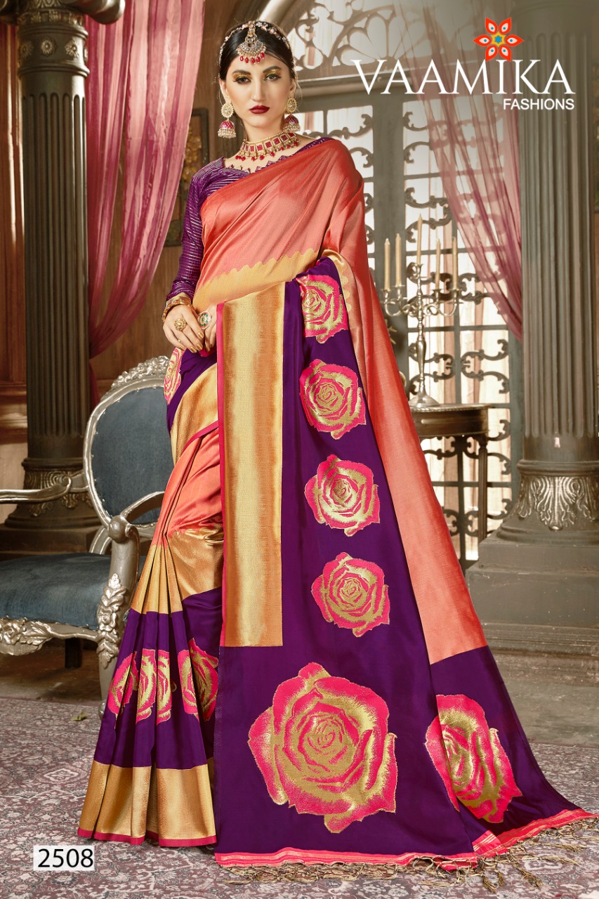 Heritage Silk By Vaamika Fashions 2501 To 2512 Series Designer Wedding Collection Beautiful Stylish Fancy Colorful Party Wear & Occasional Wear Silk Sarees At Wholesale Price